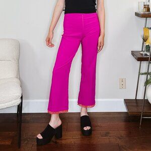 90's Cache Hot Pink Beaded Fringe Pants